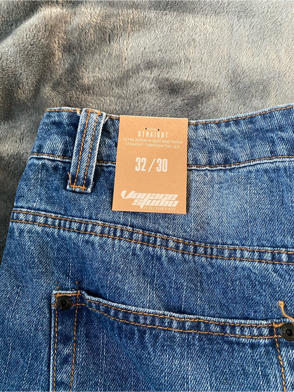 Blue Patchwork Ripped Men’s Jeans - Picture 4 of 5